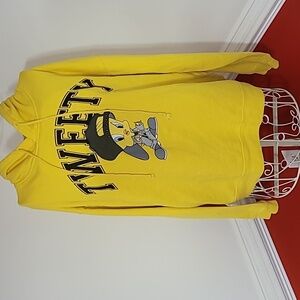 Looney Tunes Tweety Bird Hoodie Sweatshirt Yellow Size Medium